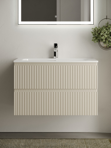 Тумба под раковину Sancos SNOB R SNR80CE 79х45х50 подвесная цвет бежевый - фото 4